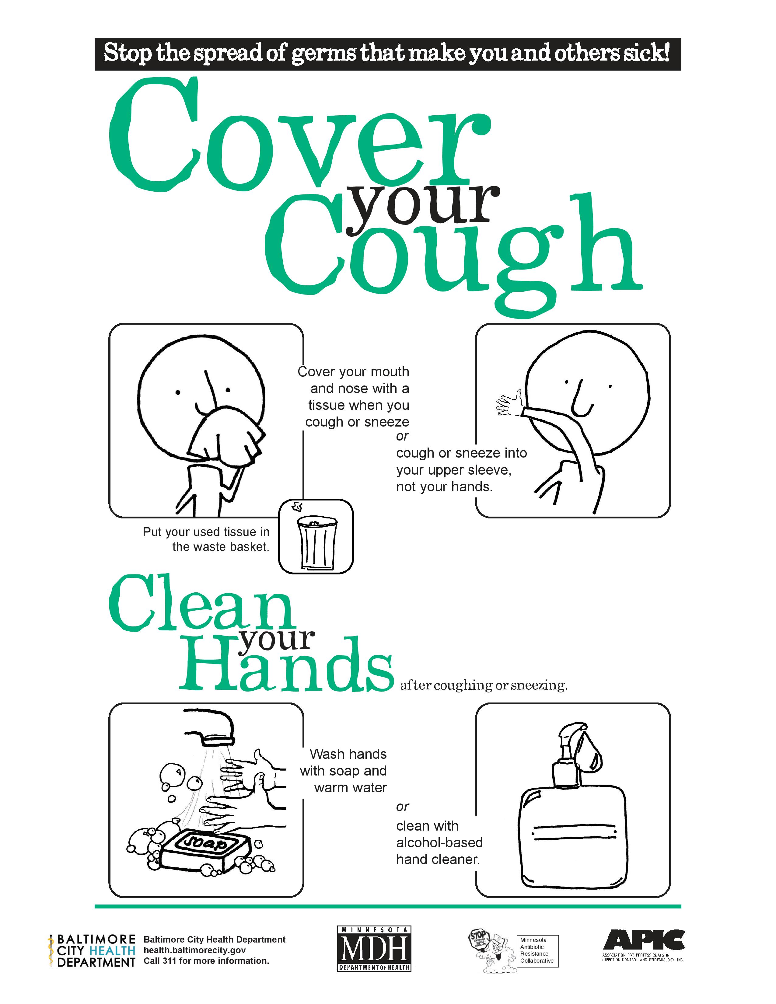 Cover your cough to stop the spread of germs