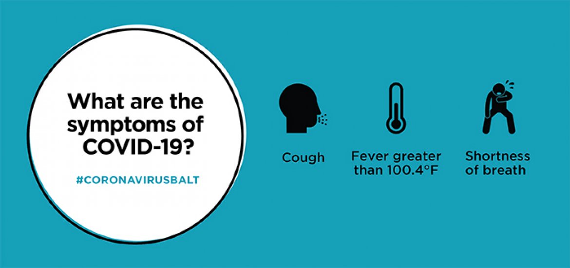 What are the symptoms of COVID-19? Cough, fever greater than 100.4 degrees, shortness of breath. 